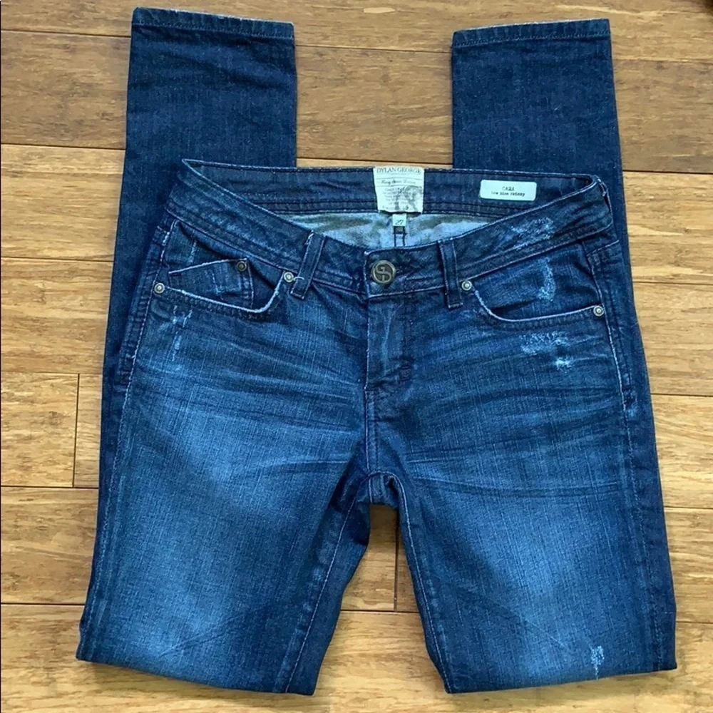 DYLAN GEORGE Distressed Skinny Blue Jeans Sz 27 - Picture 2 of 5